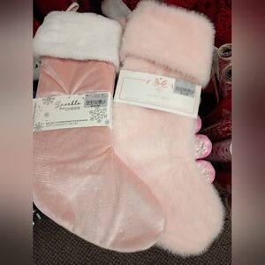 Pink Holiday Stocking Set